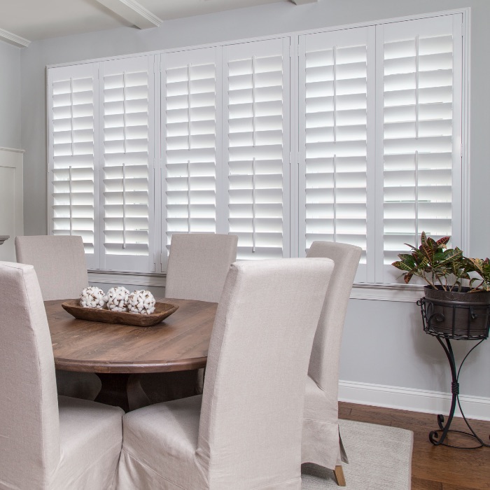 White Shutters in Modern Dining Room