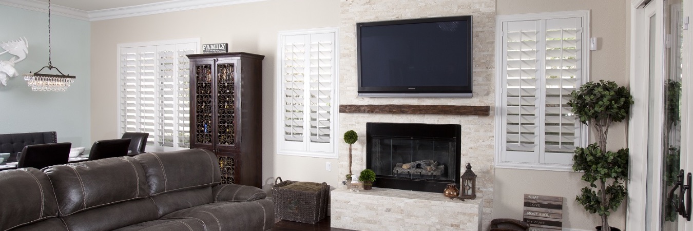Polywood shutters in a Orlando living room