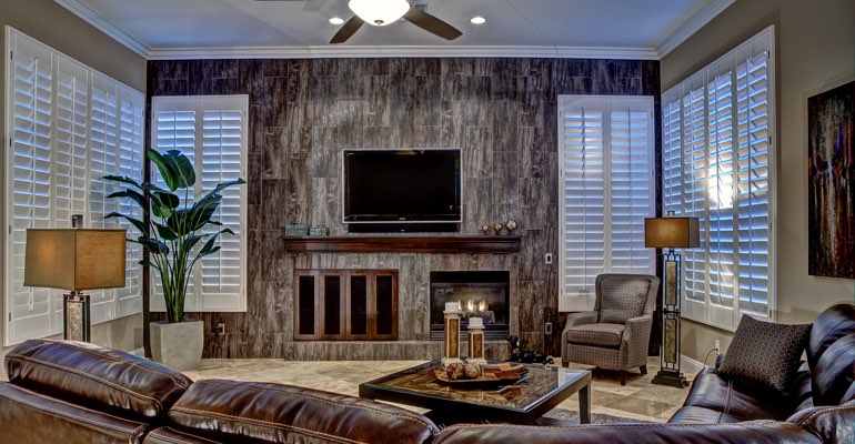 Orlando living room with shutters